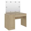vidaXL Makeup Table with LED Lights 110x55x145 cm MDF Oak