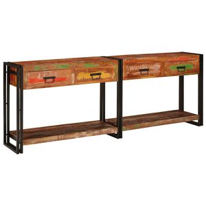 vidaXL Console Tables with Drawer 2 pcs Multicolour Solid Reclaim Wood