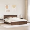 vidaXL Bed Frame with Headboard Brown Oak 200 x 200 cm Engineered Wood