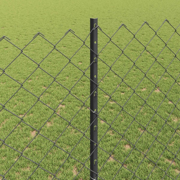 vidaXL Fence and Post Grey 1.4 x 10 m Steel