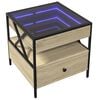 vidaXL Coffee Table with Infinity LED Sonoma Oak 50x50x51 cm