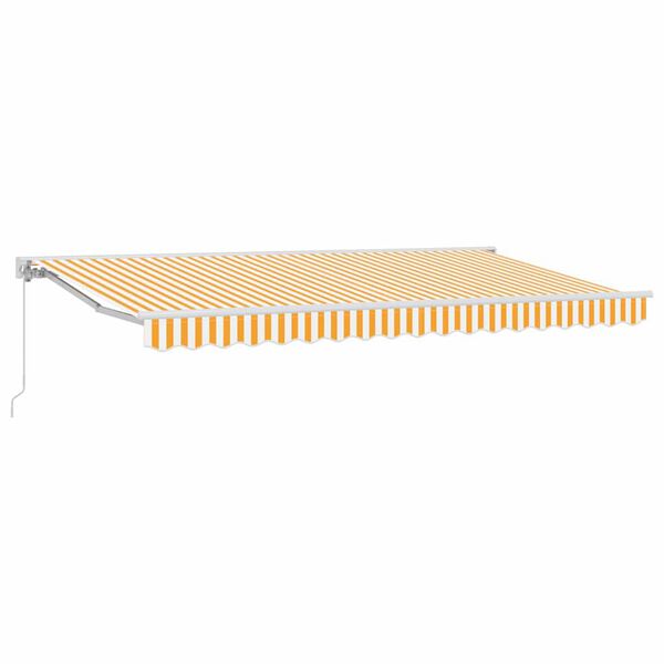 vidaXL Retractable Awning Manual Yellow and White 400 x 200 cm