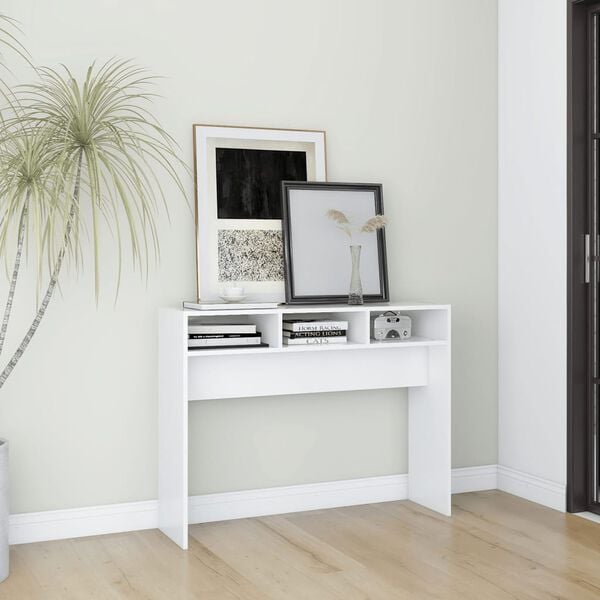 vidaXL Console Table White 105x30x80 cm Engineered Wood