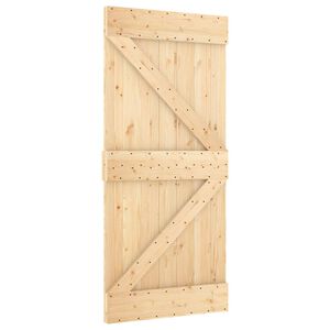 vidaXL Sliding Door NARVIK Natural and Black 95 x 210 cm (213.5 cm)