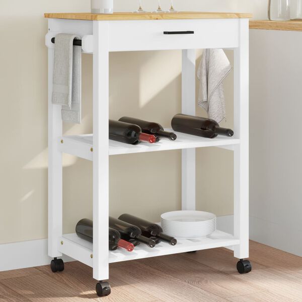 vidaXL Kitchen Trolley MONZA 60x40x88.5 cm Solid Wood Pine