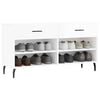 vidaXL Shoe Bench High Gloss White 102x35x55 cm Engineered Wood