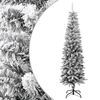 vidaXL Artificial Slim Christmas Tree with Flocked Snow 210 cm PVC&PE