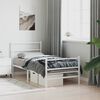 vidaXL Metal Bed Frame without Mattress with Footboard&nbsp;White 90x200cm
