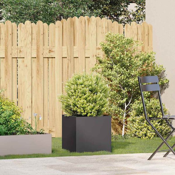 vidaXL Planter Black 40x40x40 cm Cold-rolled Steel