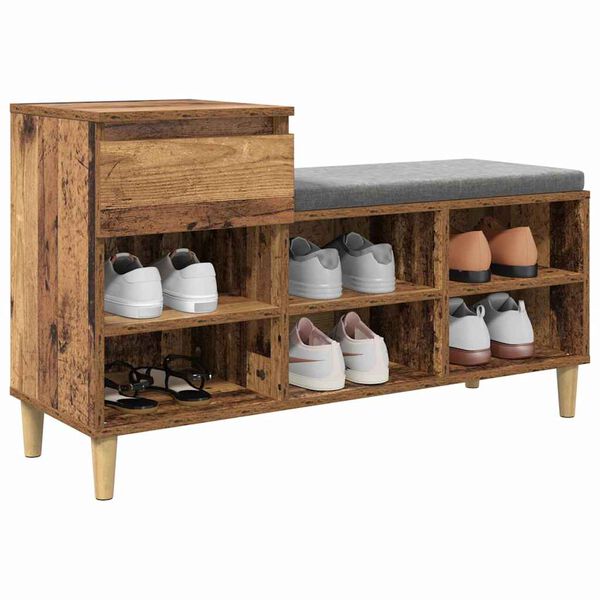 vidaXL Shoe Cabinet Old Wood 102 x 36 x 60 cm Engineered Wood