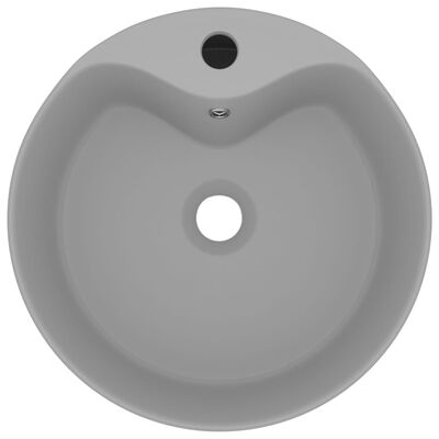 vidaXL Luxury Wash Basin with Overflow Matt Light Grey 36x13 cm Ceramic
