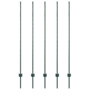 vidaXL Fence Post 5 pcs Green 150 cm Steel