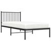 vidaXL Metal Bed Frame without Mattress with Headboard Black 90x200cm