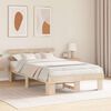 vidaXL Bed Frame with Headboard Natural 140 x 190 cm Solid Pine Wood