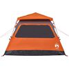 vidaXL Camping Tent Dome 4-Person Grey and Orange Quick Release
