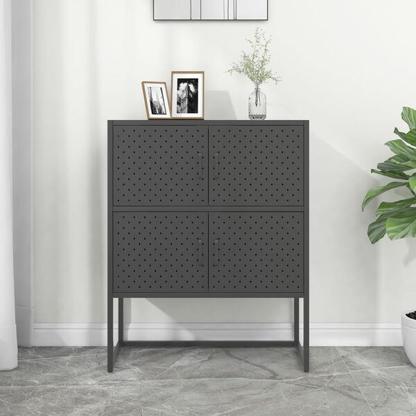 vidaXL Highboard Anthracite 80x35x100 cm Steel