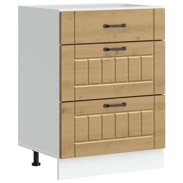 vidaXL Kitchen Base Cabinet Lucca Artisan Oak Engineered Wood