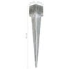 vidaXL Ground Spikes 6 pcs Silver 14x14x91 cm Galvanised Steel