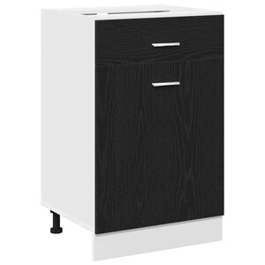 vidaXL Drawer Cabinet Riga Black oak 50 x 46 x 81.5 cm Engineered Wood