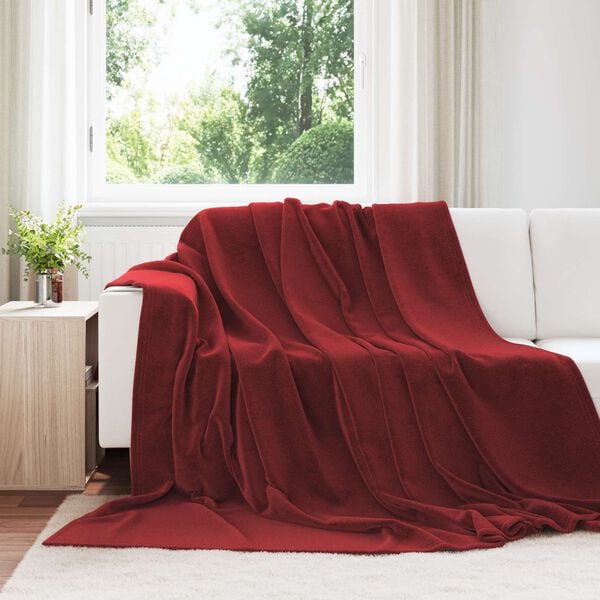 vidaXL Throw Blankets 6 pcs Bordeaux Red 220 x 240 cm Fleece
