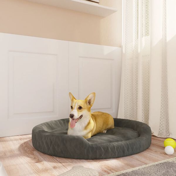 vidaXL Dog Bed Dark Grey 70x55x23 cm Plush
