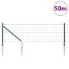 vidaXL Fence with Post Green 0.4 x 50 m Steel and PVC