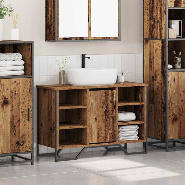 vidaXL Bathroom Sink Cabinet Old Wood 91 x 35 x 60 cm Engineered wood