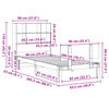 vidaXL Bookcase Bed without Mattress White 90x200cm Solid Wood Pine