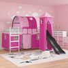 vidaXL Kids'Loft Bed Frame White and Pink 90 x 200 cm Metal