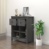vidaXL Sideboard Grey 70x35x80 cm Solid Wood Pine