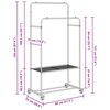 vidaXL Clothes Rack with Shelf with Wheel White 80 x 53 x 156 cm