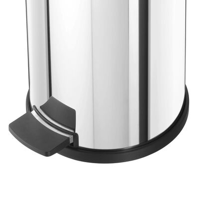Hailo Pedal Bin Solid M 12L Stainless Steel