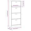 vidaXL Shoe Cabinet High Gloss White 63x24x147 cm Engineered Wood