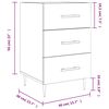 vidaXL Bedside Cabinet Smoked Oak 40x40x66 cm Engineered Wood