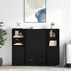 vidaXL Highboard with Drawer 3 pcs Black Oak Engineered Wood