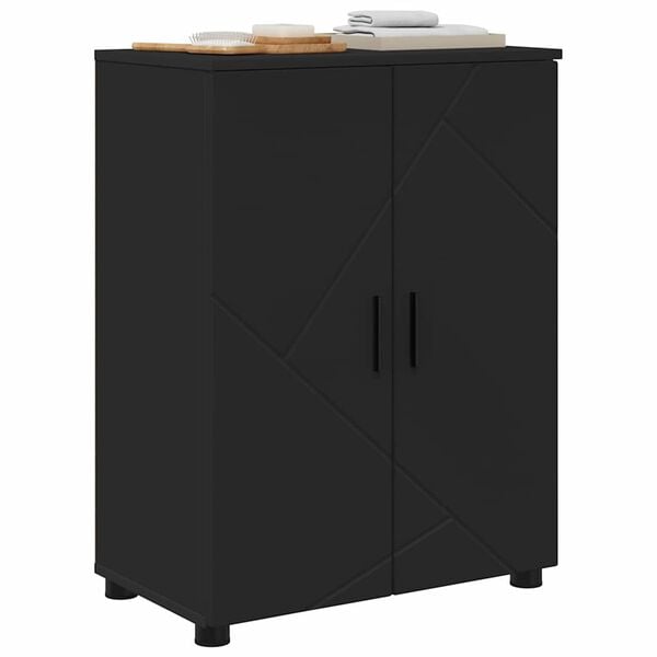 vidaXL Bathroom Cabinet Black 60 x 35 x 80 cm Engineered wood & Metal