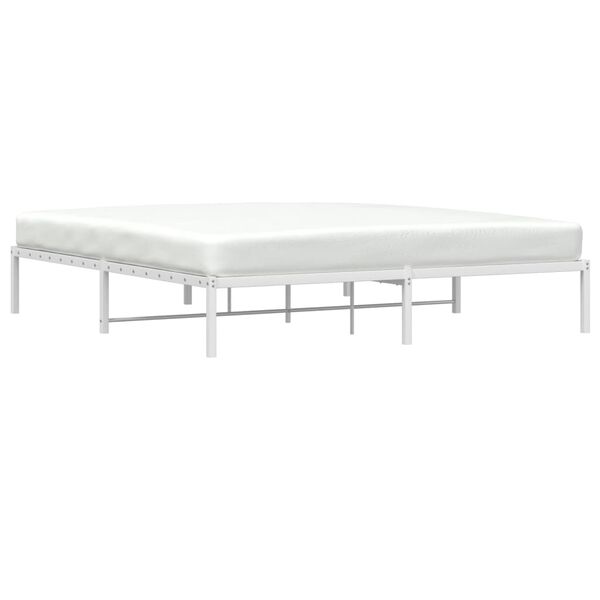 vidaXL Metal Bed Frame without Mattress White 180x200cm