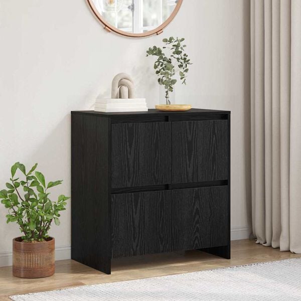 vidaXL Sideboard Black Oak 70 x 41 x 75 cm Engineered Wood