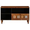 vidaXL TV Cabinet with Drawer Walnut 80 x 33 x 46 cm Solid Mango Wood