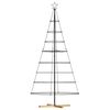 vidaXL Christmas Cone Tree with Stand Black 210 cm Steel