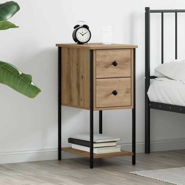 vidaXL Bedside Cabinet Artisan oak 32 x 42 x 70 cm Engineered wood