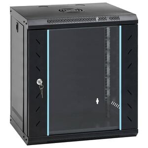vidaXL Network Cabinet with Storage Black 53 x 45 x 60 cm Steel