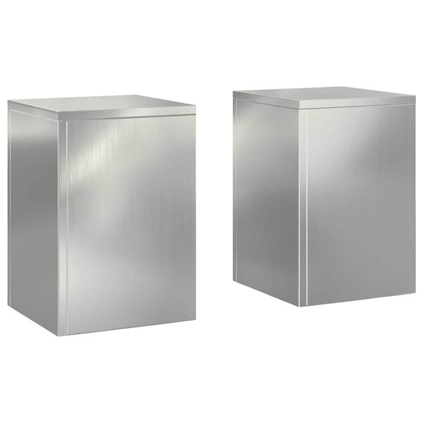 vidaXL Plant Stand 2 pcs Silver 24 x 24 x 35 cm Galvanised steel