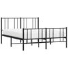 vidaXL Metal Bed Frame without Mattress with Footboard Black 160x200cm
