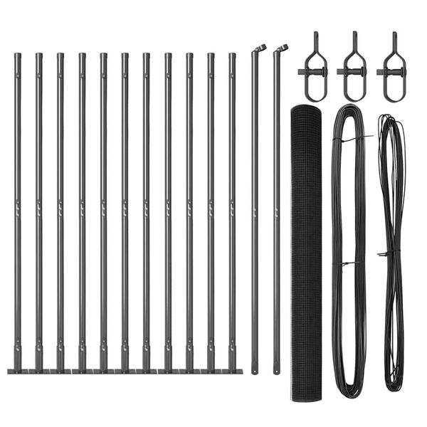 vidaXL Fence Post Grey 50 x 1.4 m (19 x 19 mm mesh) Steel and PVC