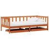 vidaXL Day bed with Headboard 3 pcs Wax Brown Solid Pine Wood