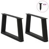 vidaXL Coffee Table Legs V-Shape 2 pcs Black 70x(30-31.3) cm Steel
