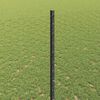 vidaXL Fence with Post Grey 1.4 x 25 m Steel