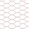 vidaXL Chicken Wire Fence Steel with PVC Coating 25x1.2 m Red
