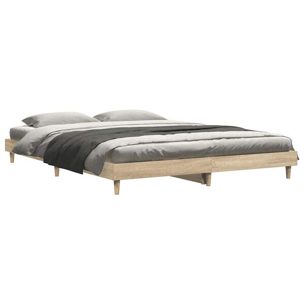 vidaXL Bed Frame without Mattress Sonoma Oak 140x200 cm Engineered Wood